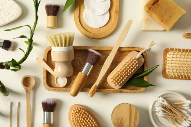 istock Self care concept, bamboo accessories for self care 1881727339