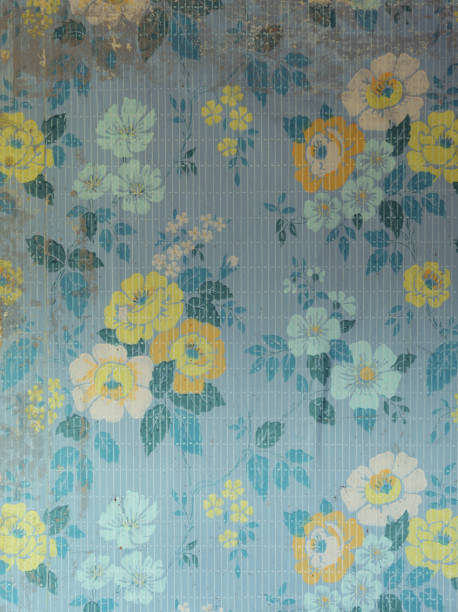istock Old wallpaper on the wall. Old wallpaper for texture or background. 1881775483
