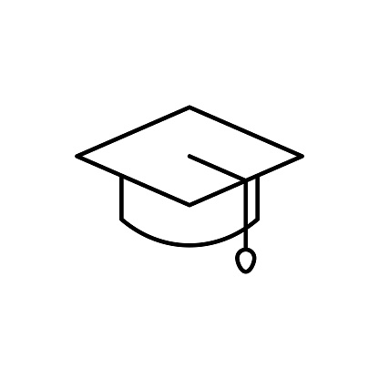 Mortarboard Line Icon with Editable Stroke. The Icon is suitable for web design, mobile apps, UI, UX, and GUI design.