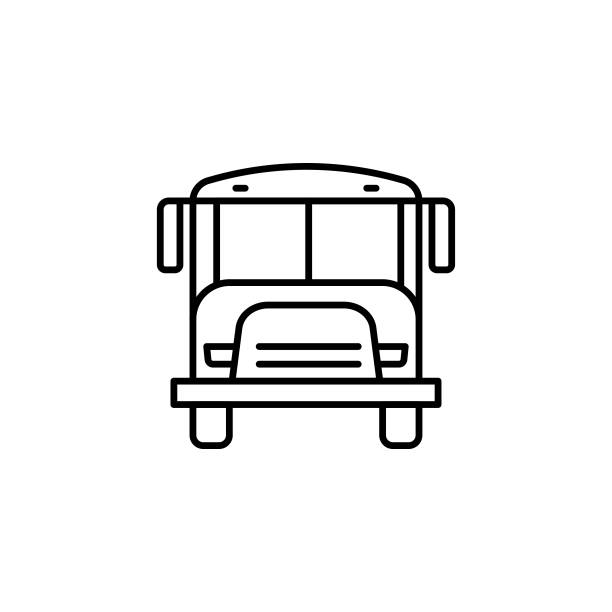 ilustraciones, imágenes clip art, dibujos animados e iconos de stock de icono de línea de autobús de enlace escolar con trazo editable. el icono es adecuado para el diseño web, las aplicaciones móviles, la interfaz de usuario, la experiencia de usuario y el diseño de la interfaz gráfica de usuario. - shuttle bus vector isolated on white bus