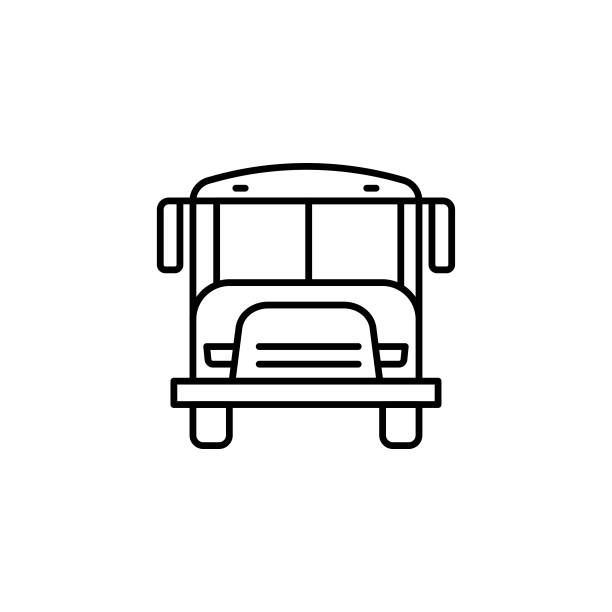 illustrazioni stock, clip art, cartoni animati e icone di tendenza di icona della linea del bus navetta scolastico con tratto modificabile. l'icona è adatta per il web design, le app mobili, l'interfaccia utente, l'ux e la progettazione di gui. - shuttle bus vector isolated on white bus