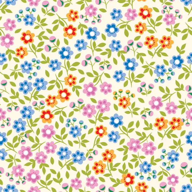 Vector illustration of Floral seamless pattern .