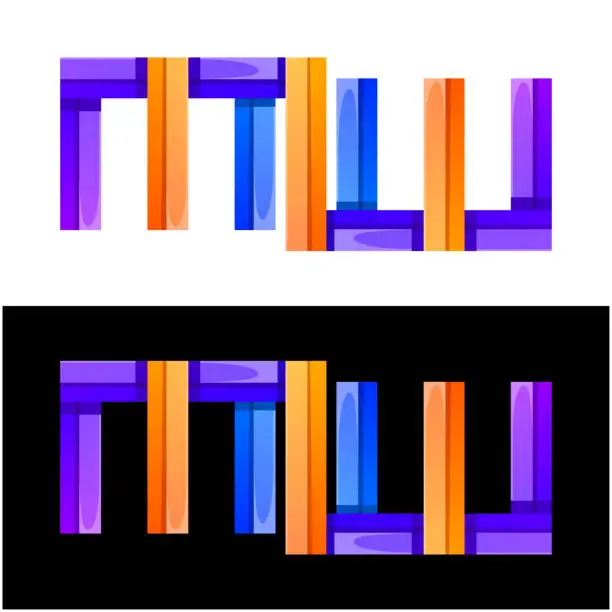 Vector illustration of letter m w colorful icon logo design