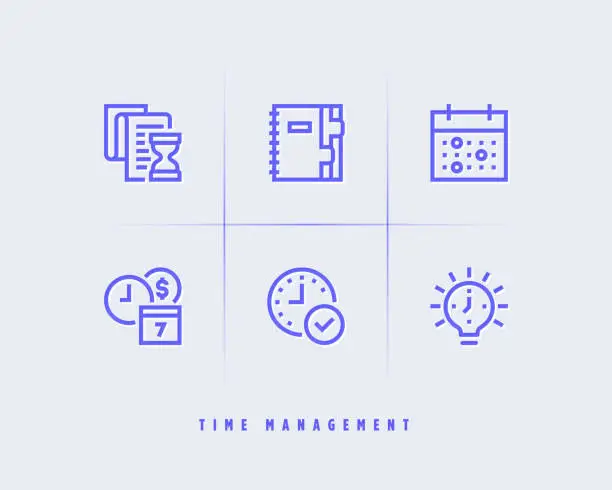 Vector illustration of Time management icons