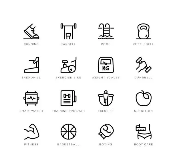 Vector illustration of Fitness icons