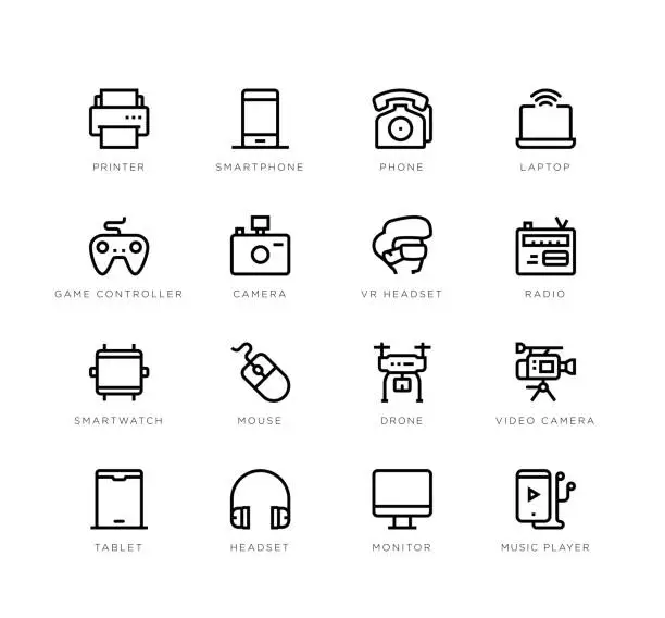 Vector illustration of Devices icons