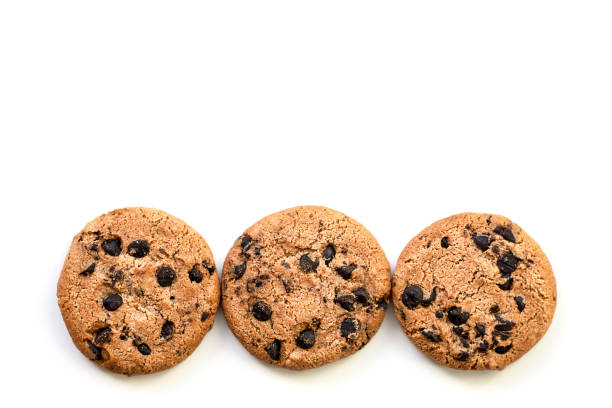istock three round cookies collected in a row close-up on a white background 1882135112