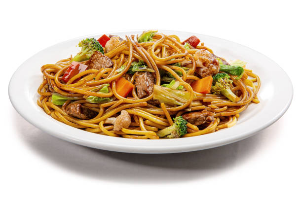 istock Chinese yakisoba noodle dish, with fresh ingredients 1882159043