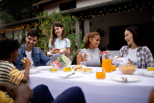 istock Happy family has a family lunch 1882192559