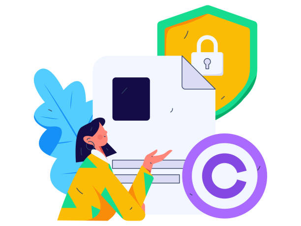 Protect intellectual property flat vector concept operation hand drawn illustration Protect intellectual property flat vector concept operation hand drawn illustration cyber security training stock illustrations