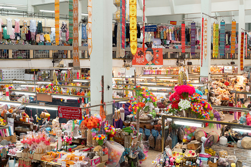 Chiang Mai, Thailand - September 23, 2023 : Inside of Warorot market