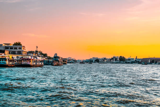 istock Bangkok skyline at sunset taken from a rooftop bar 1882307630