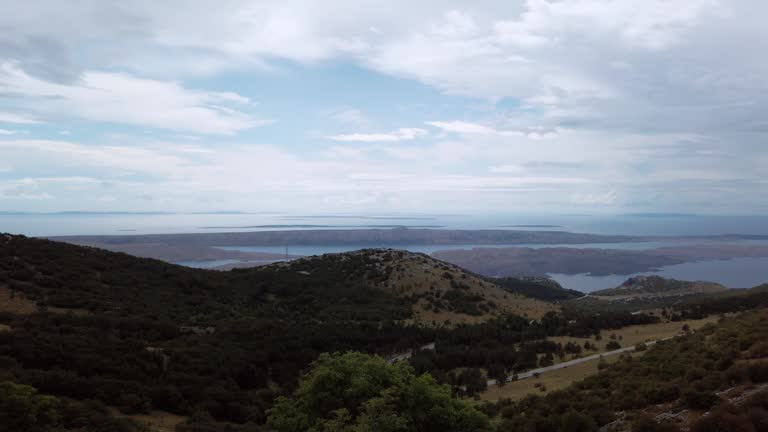 Croatian landscape and islands from Velebit, Kubus Ura observation deck.