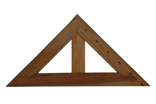 Science and education n-Wood set square triangle isolated