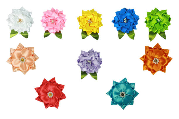 istock colorful Handmade Fabric Flowers brooch 1882463106