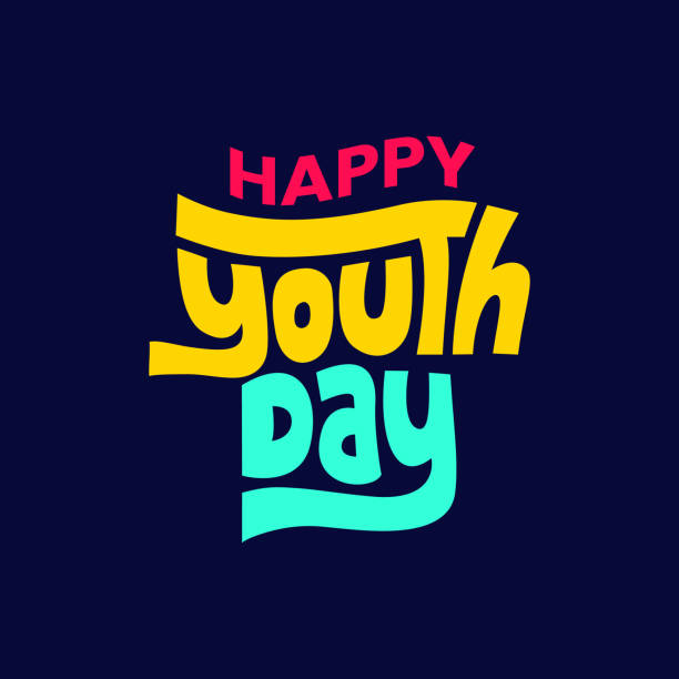 Happy youth day colorful typography vector illustration. Youth day celebration poster, banner, card Happy youth day colorful typography vector illustration. Youth day celebration poster, banner, card National Youth Day stock illustrations