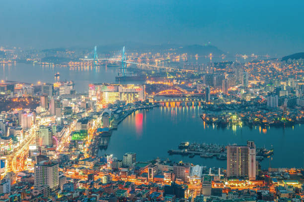 istock night view of Busan Port 1882517220