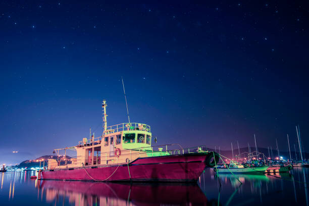 Nightscape of Tongyeong Canal in Korea