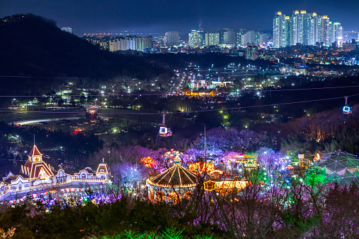 The night view of E-World Park in Daegu, Korea