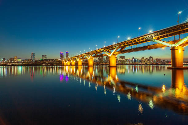 The night view of the Han River in Seoul