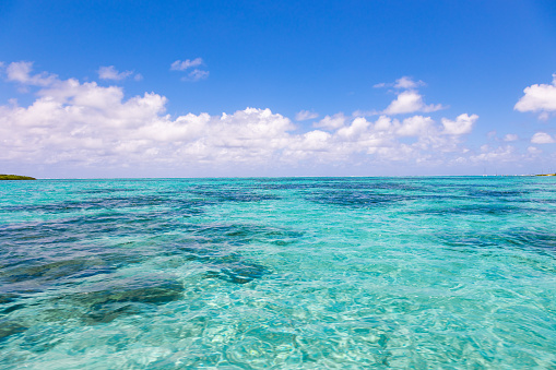 Beautiful view of Bahamas islands from above