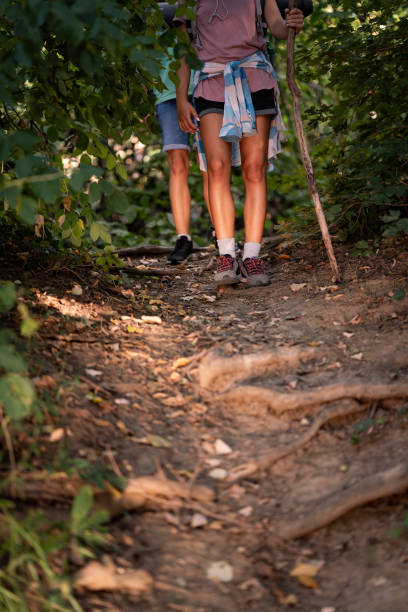 istock Unrecognizable children hiking in the forest 1882618538
