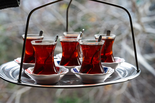 Traditional Turkish Tea and Breakfast Photo, Üsküdar Istanbul, Turkey (Turkiye)