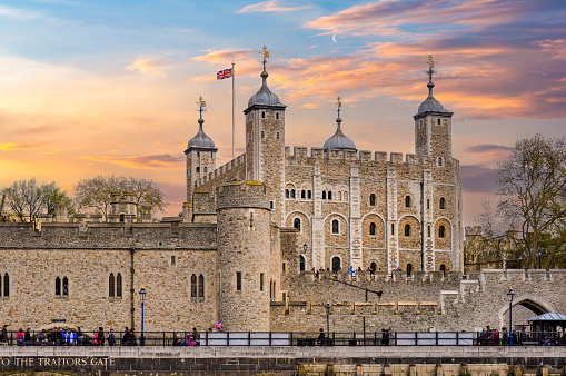 Tower of London at sunset, United Kingdom