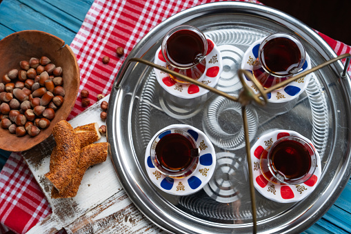 Traditional Turkish Tea and Breakfast Photo, Üsküdar Istanbul, Turkey (Turkiye)