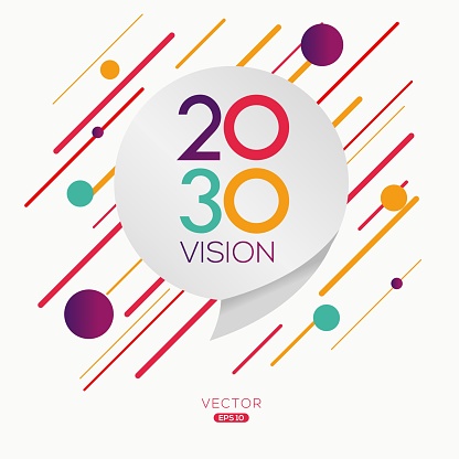 Creative (2030 Vision) text, Vector illustration.