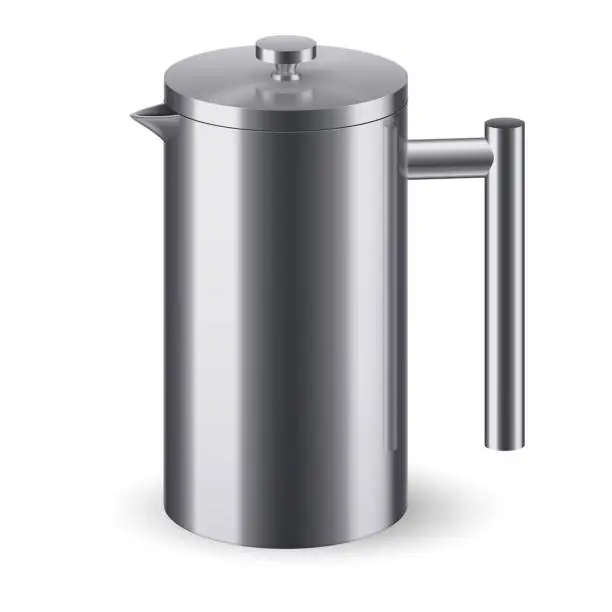 Vector illustration of Metal coffee pot with a handle