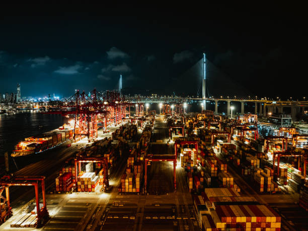 istock Container Cargo freight ship Terminal in Hong kong, China 1882786450