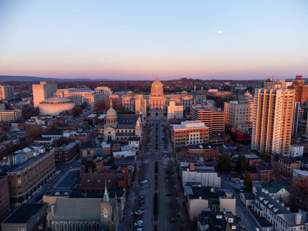 istock Pennsylvania State Capitol Aerial Sunset 1882792659