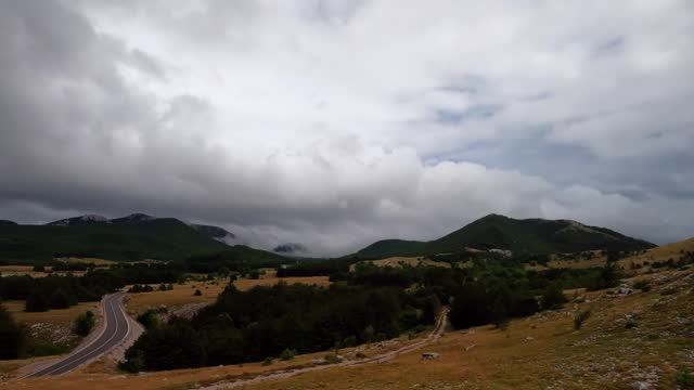 Croatia, Kubus Ura viewpoint, epic timelapse video as the clouds pass above the peak of the Velebit.