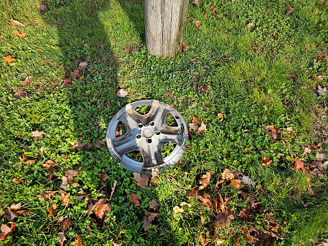 Wheel, rubber wheel close-up