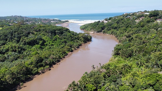 itapebi, bahia / brazil - may 22, 2009: view of the Jequitinhona river in the city of Itapebi, in the south of Bahia.