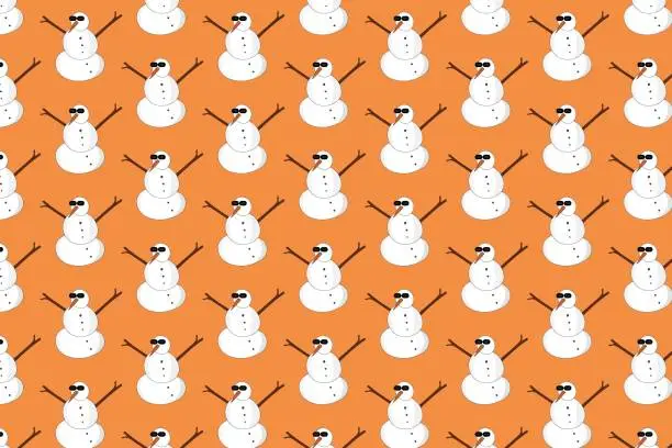 Vector illustration of Snowman pattern
