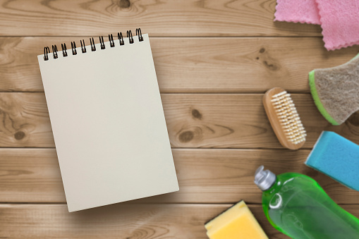 Shopping list, household chores list. Template with place for design, text, advertising.