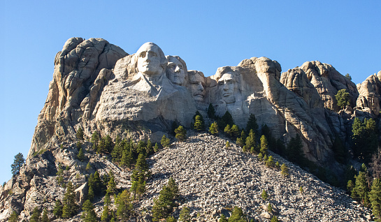 Mount Rushmore National Monument distance view. Presidents. South Dakota, USA