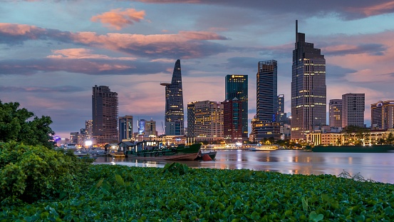 – November 06, 2021: District one in Ho Chi Minh City view