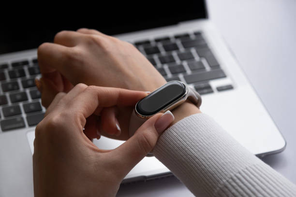 istock Fitness tracker on a female hand 1883039830