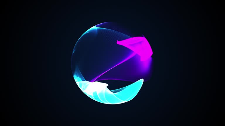 Abstract energy sphere with glowing bright particles