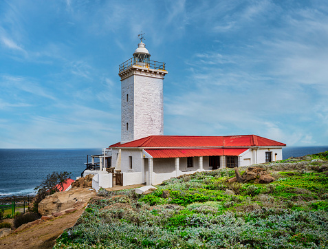 Cape St Blaize Lighthouse during a summer afternoon, Mossel Bay, Western Cape, South Africa