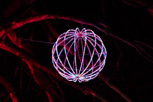 Abstract Blurred Sparkling Vibrant Colored Snowflakes Christmas Ornaments