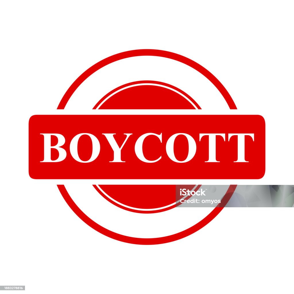 Boycot Sign Boycott Simple Vector Red Simple Circle Vector Rubber Stamp Effect ...