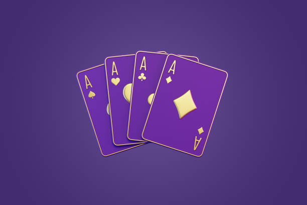 istock Playing cards on a purple background 1883341847