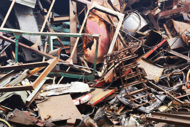 istock Close-up view of a large metal waste dump. 1883405848