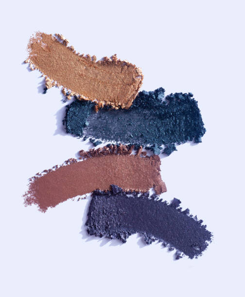 istock Cosmetic creamy liquid smeared eye shadow swatch isolated on gray background 1883406972