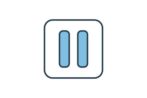 pause icon. icon related to basic web and UI. suitable for web site, app, user interfaces, printable etc. flat line icon style. simple vector design editable pause icon. icon related to basic web and UI. suitable for web site, app, user interfaces, printable etc. flat line icon style. simple vector design editable video playback icons stock illustrations