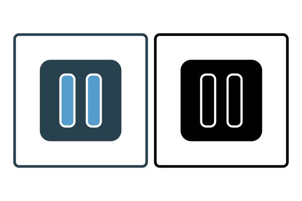 pause icon. icon related to basic web and UI. suitable for web site, app, user interfaces, printable etc. solid icon style. simple vector design editable pause icon. icon related to basic web and UI. suitable for web site, app, user interfaces, printable etc. solid icon style. simple vector design editable video playback icons stock illustrations